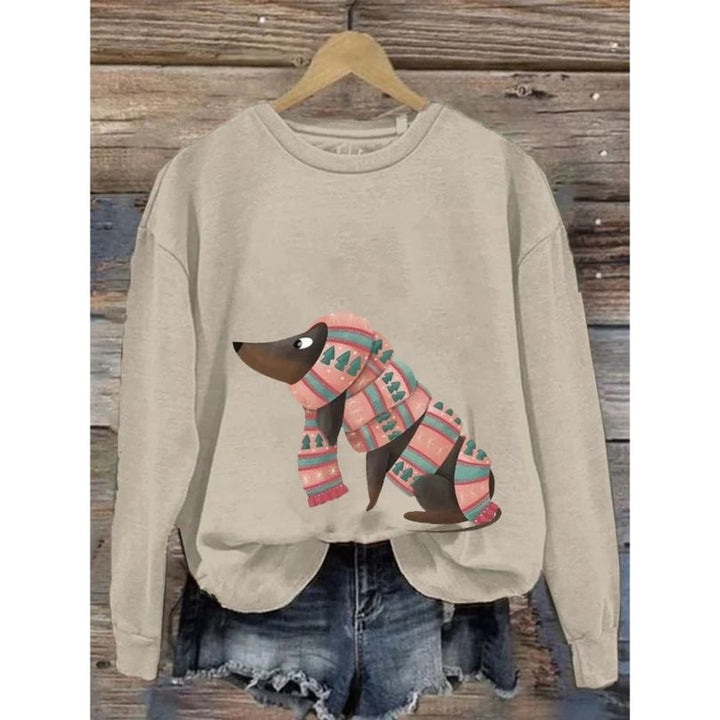 Damen Sweatshirt mit langen Ärmeln und Rundhalsausschnitt