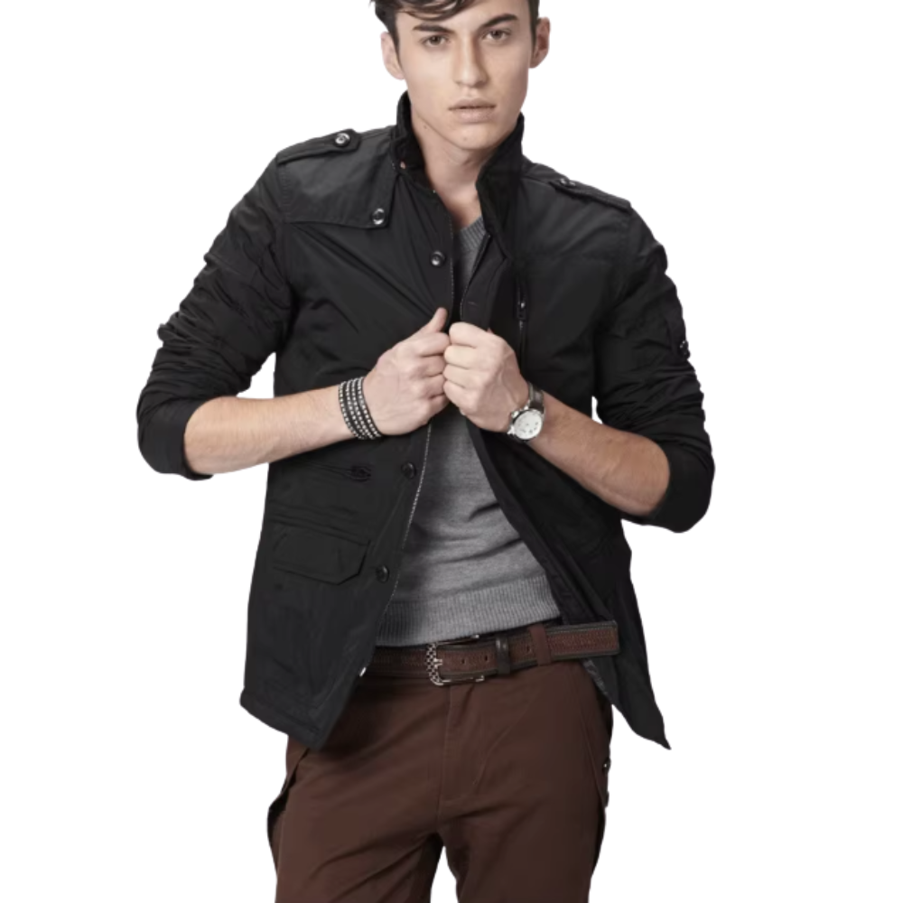 Elegante winddichte Jacke für Herren mit langen Ärmeln