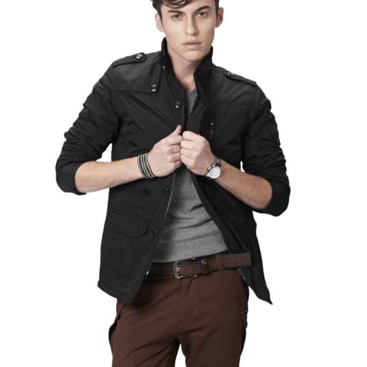 Elegante winddichte Jacke für Herren mit langen Ärmeln