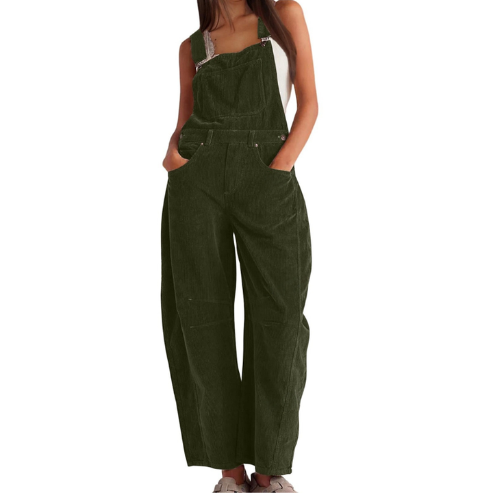 ETHEL | Schicker weiter Bein Overall für Damen mit eckigem Ausschnitt