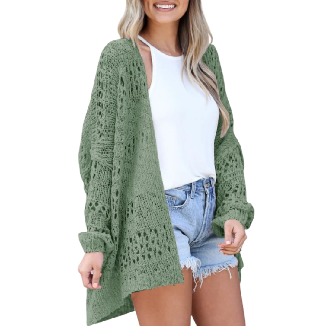 Arizela | Leichter Übergroßer Boho Cardigan für Damen mit Rundhalsausschnitt