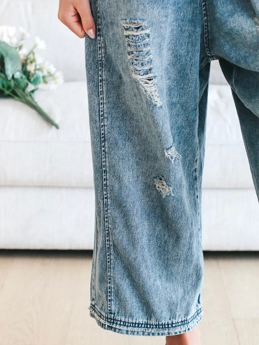 Thessa | Verwaschene Denim-Latzhose für Damen