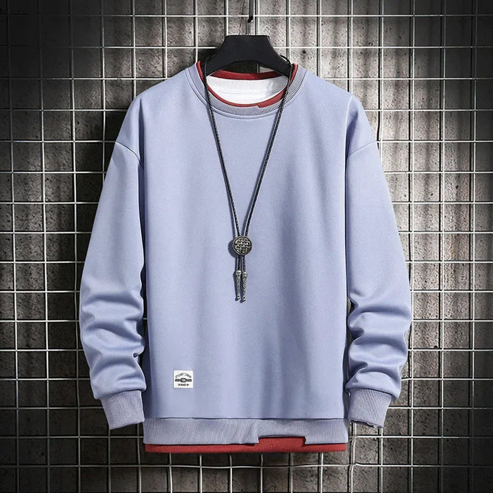 Pegassi | Zwei-Lagen-Pullover für Herren mit Rundhalsausschnitt und langen Ärmeln