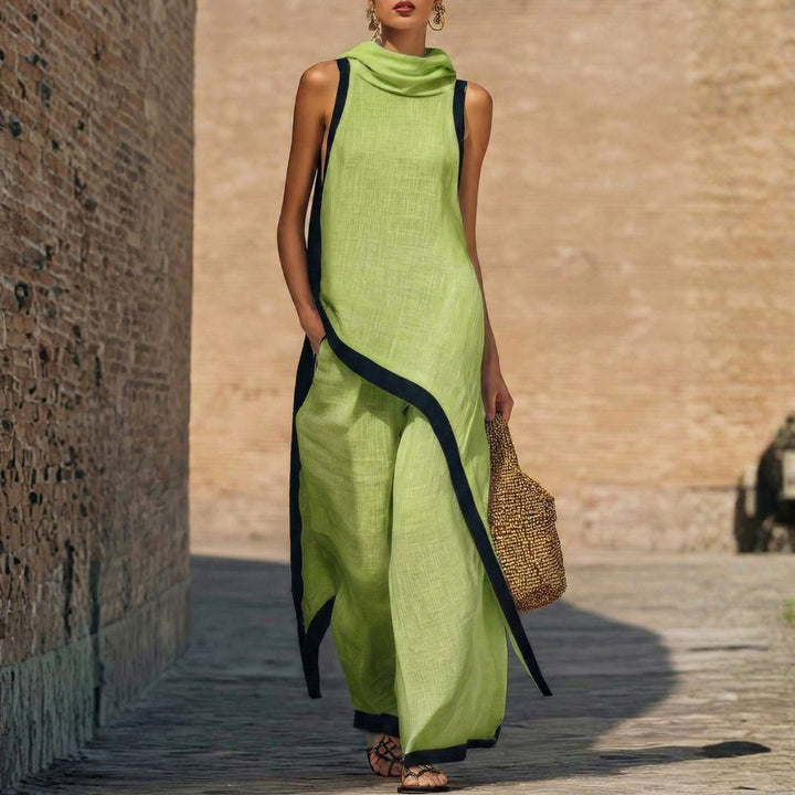 Mara | Damen Zweiteiler mit weiter Hose, asymmetrisch