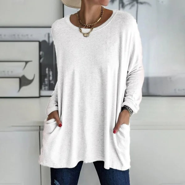 Aelira | Lässiges Langarmshirt für Damen mit Rundhalsausschnitt und langen Ärmeln