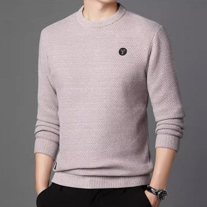 Jens Gemütlicher Strickpullover für Männer für Herren mit Rundhalsausschnitt