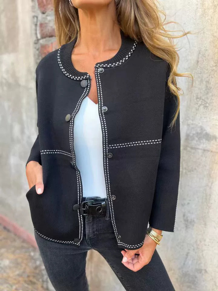 Jane | Klassische Strickjacke für Damen mit Knopfleiste