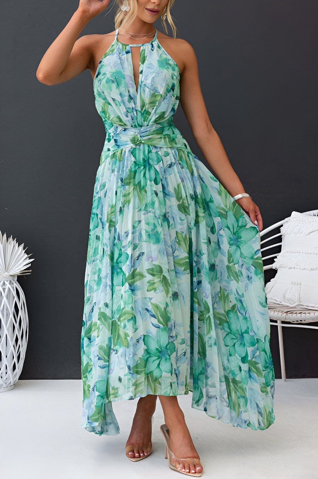 Valeria | Maxikleid Elegante Leichtigkeit für Damen mit Blumenmuster