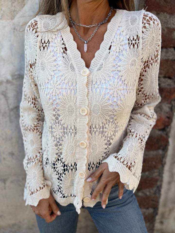 Nadia | Bequemer Cardigan für Damen mit V-Ausschnitt und langen Ärmeln