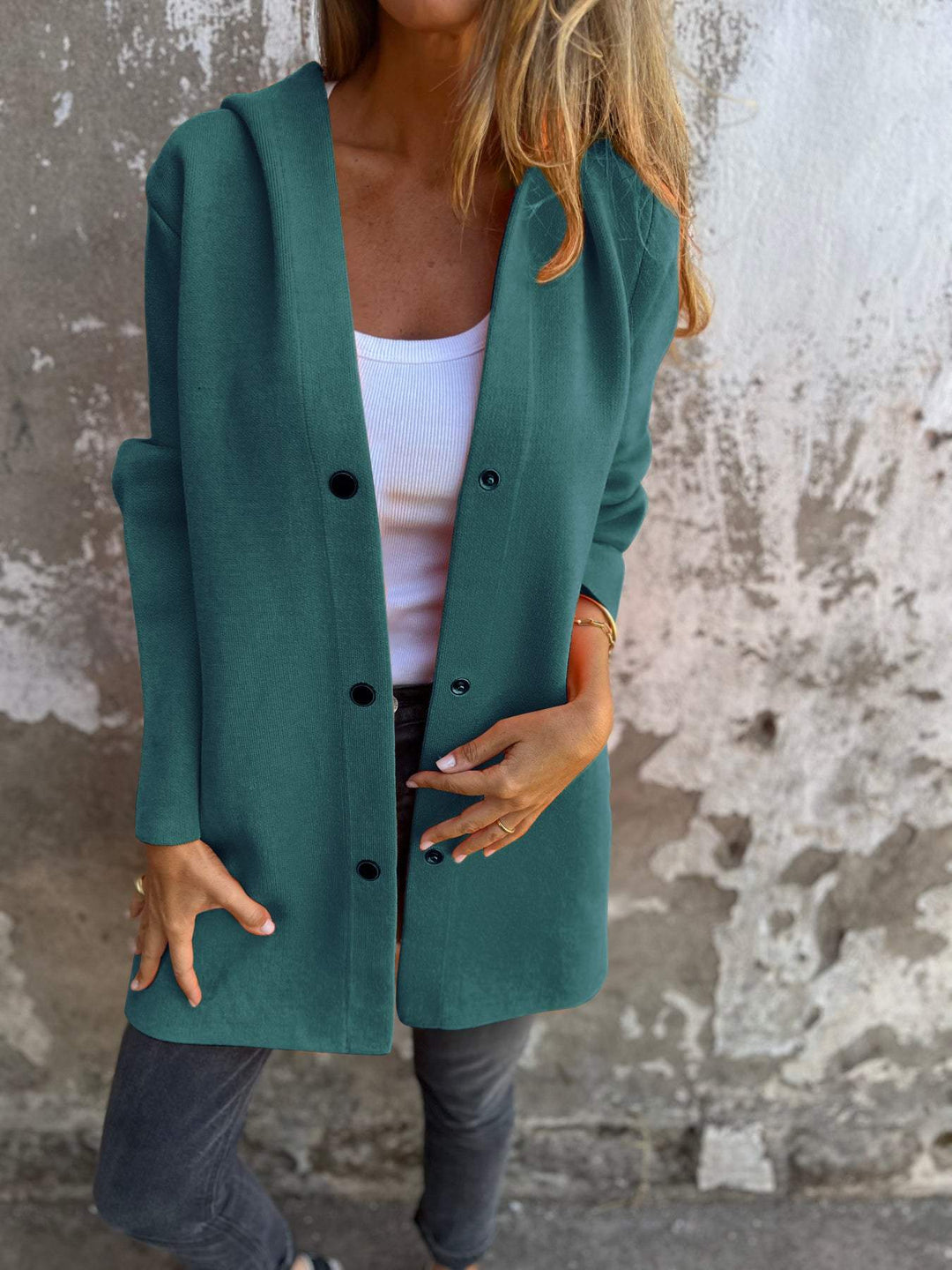 Luigia | Lässige Einreihige Kapuzenjacke für Damen mit langen Ärmeln