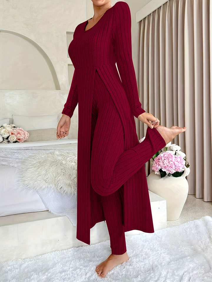 Aldea | Gemütliches Zwei-Teile Ribbed Lounge Set für Damen