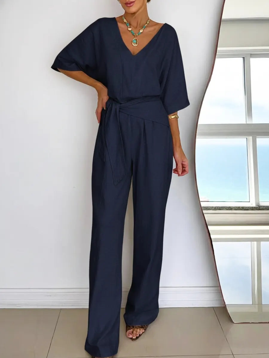 Modischer Damen-Jumpsuit mit langen Ärmeln
