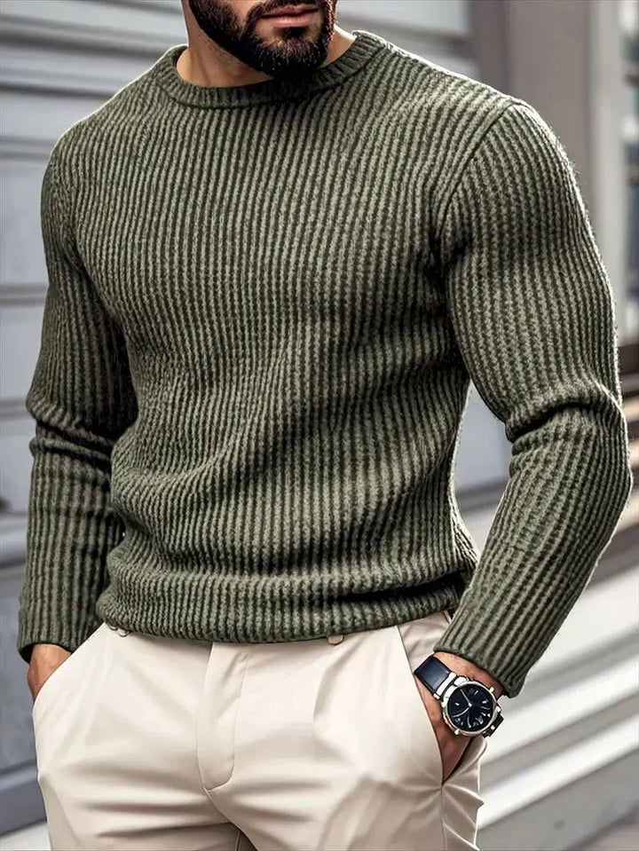 Brit und Boho | Logan Luxe Strickpullover mit Rundhalsausschnitt und langen Ärmeln