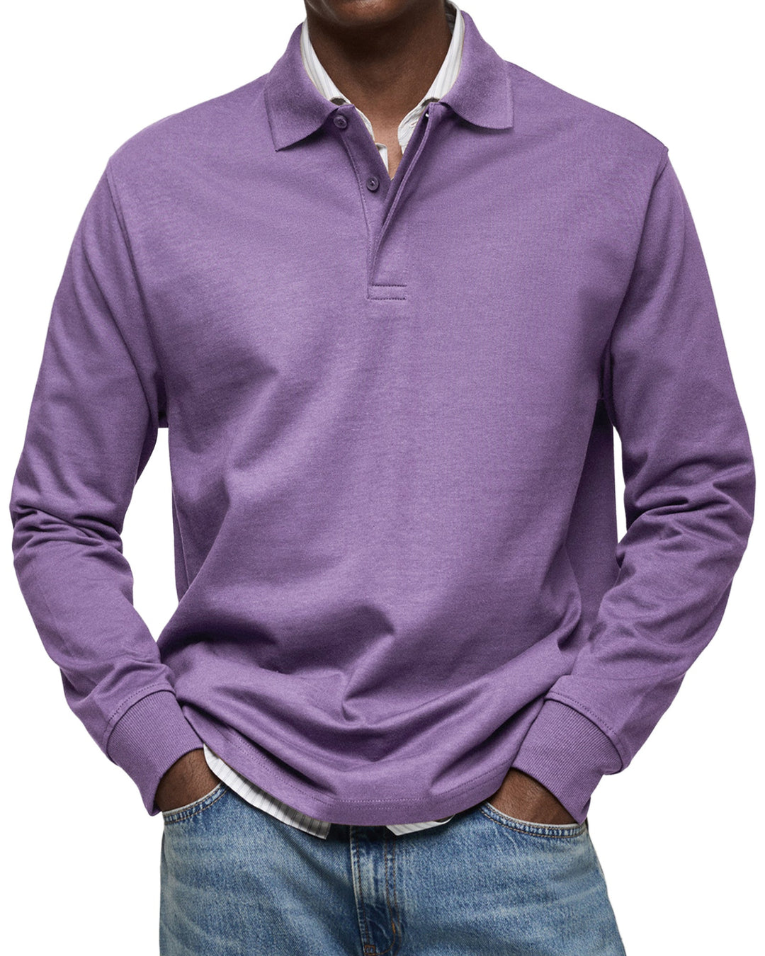 Alex | Langärmliges Freizeit-Polo Poloshirt für Herren mit langen Ärmeln