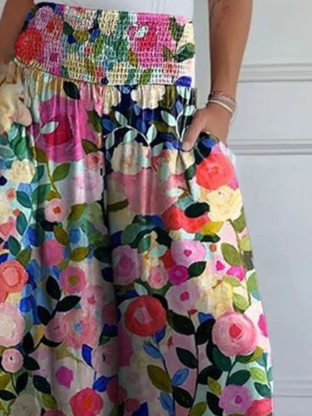 Marlene | Weit geschnittene für den Sommer Hose für Damen mit Blumenmuster