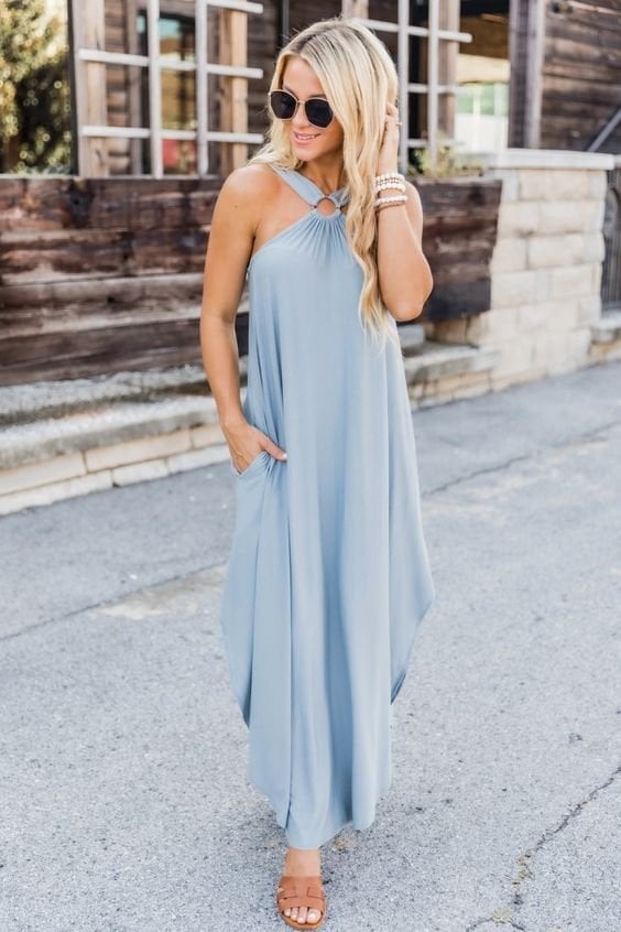 Jezrah | Halter Breeze Maxikleid für Damen mit Neckholder-Ausschnitt