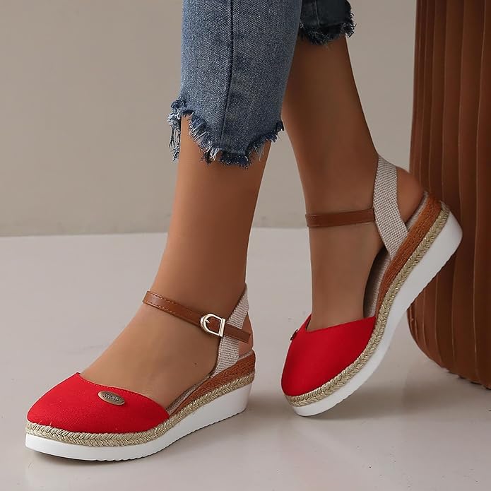 Alfonsa | Orthopädische Sandalen für Damen mit Plateau, Atmungsaktiv und Entspannt