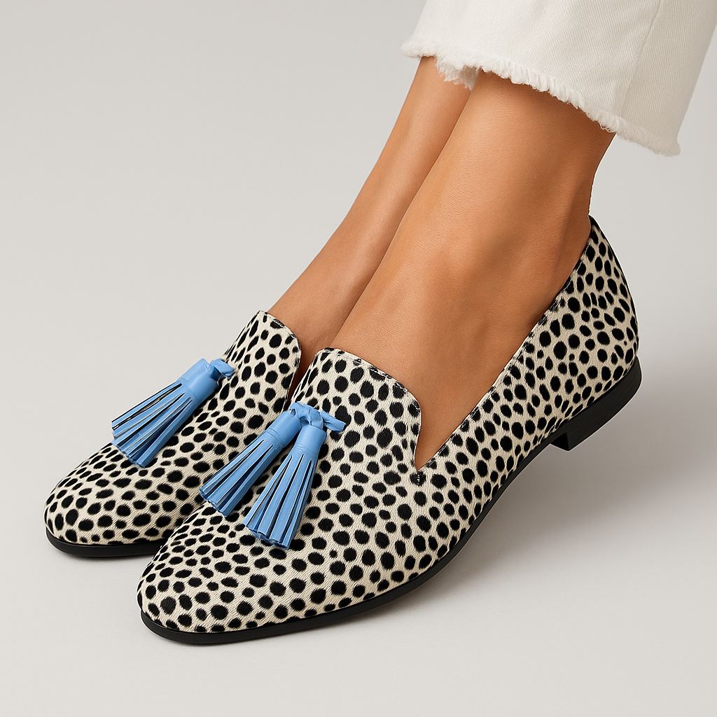 Mira | Quasten Slipper für Damen mit Punkten