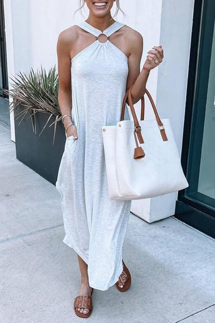 Jezrah | Halter Breeze Maxikleid für Damen mit Neckholder-Ausschnitt