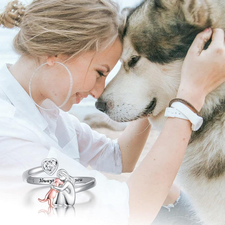 Anne | Ring mit Hundemotiv (Rosa)