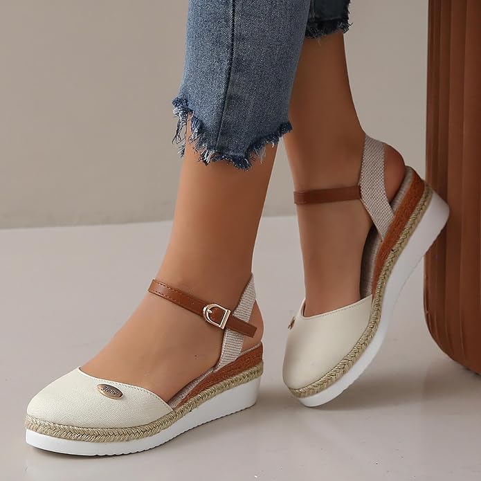 Alfonsa | Orthopädische Sandalen für Damen mit Plateau, Atmungsaktiv und Entspannt