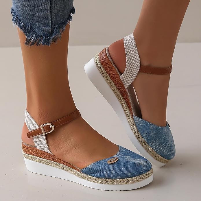 Alfonsa | Orthopädische Sandalen für Damen mit Plateau, Atmungsaktiv und Entspannt