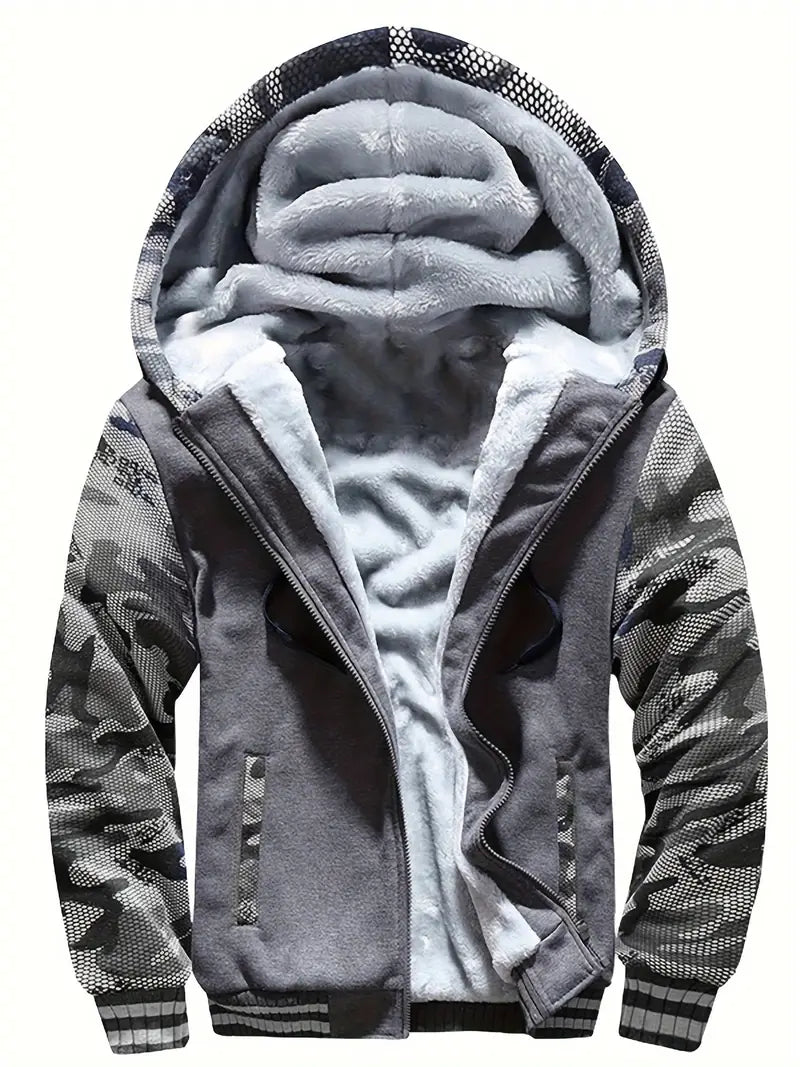 Noah | Warme Herren Jacke mit Kapuze und langen Ärmeln