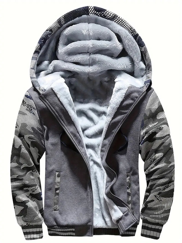 Noah | Warme Herren Jacke mit Kapuze und langen Ärmeln