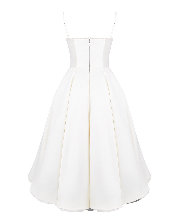 Ophira | Elegantes Korsett-Midi-Kleid für Damen mit Spaghettiträgern