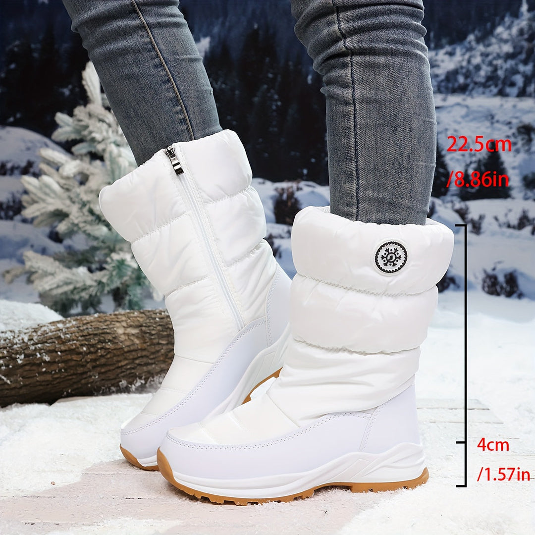 Premium Winterstiefel für Damen bis zur Wade mit flachem Absatz