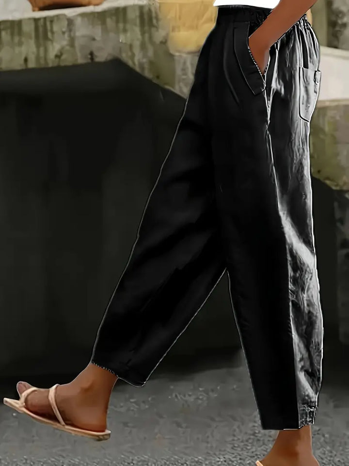 Rachel | Bequeme Capri für Damen mit elastischem Bund und geradem Bein