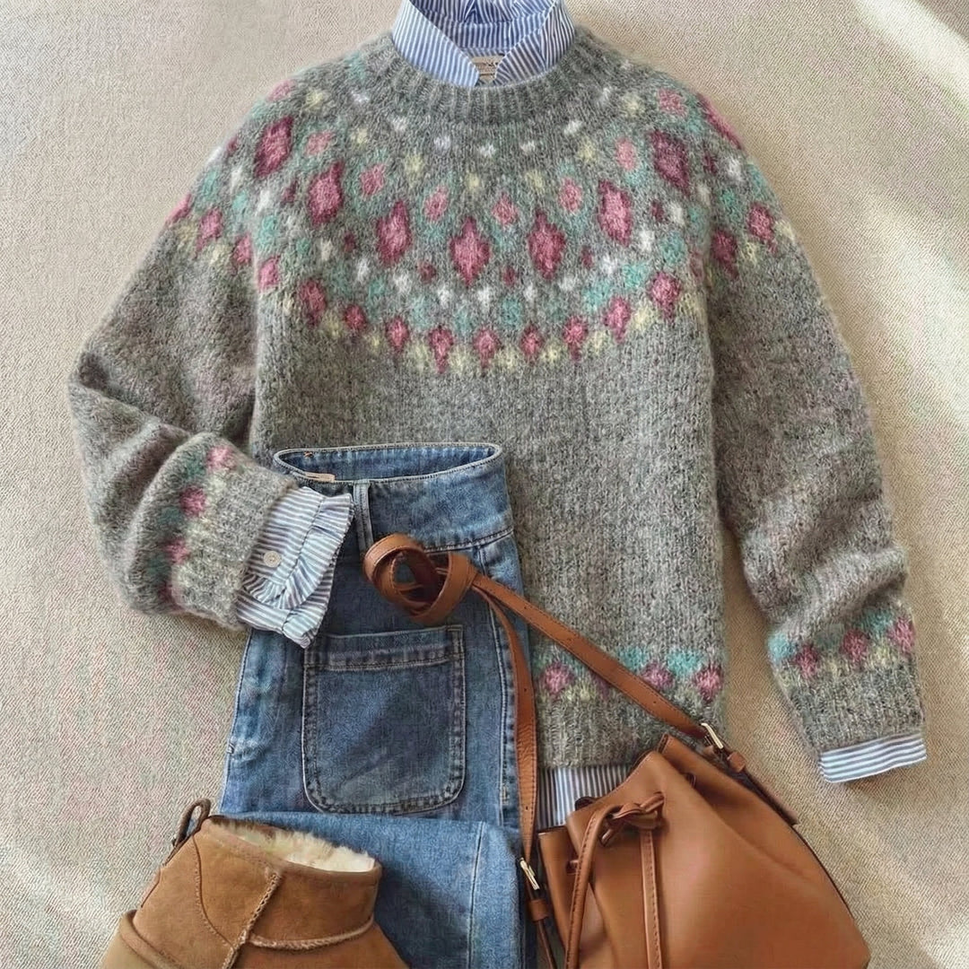 Eleanor | Klassischer nordischer Erbe Strickpullover für Damen