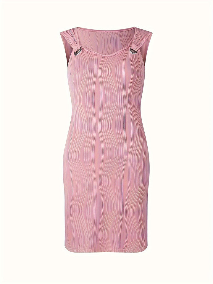 Macy | Elegantes Ärmelloses Minikleid für Damen mit Streifen und V-Ausschnitt