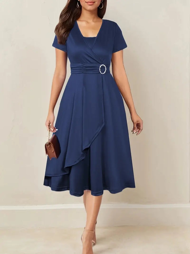 Hilda | Elegantes Abendkleid für Damen mit Strass-V-Ausschnitt
