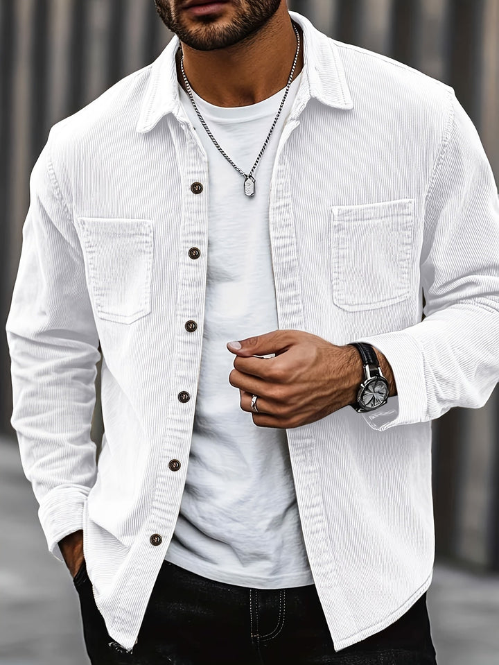 Johan | Herren Cordhemdjacke mit langen Ärmeln