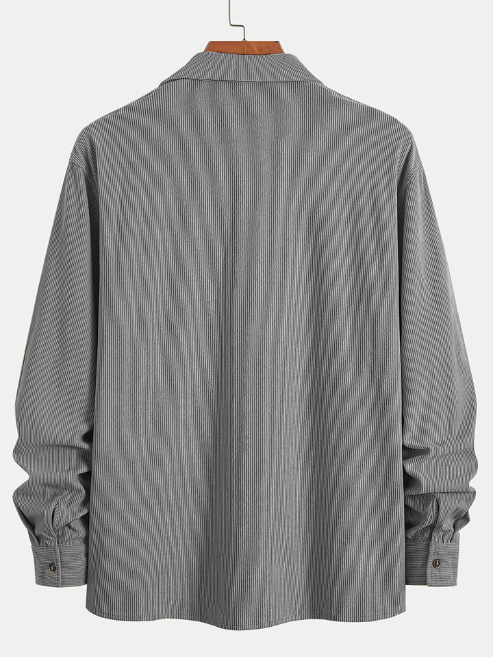 Lukas | Herren Langarm-Overshirt mit Knöpfen und Taschen