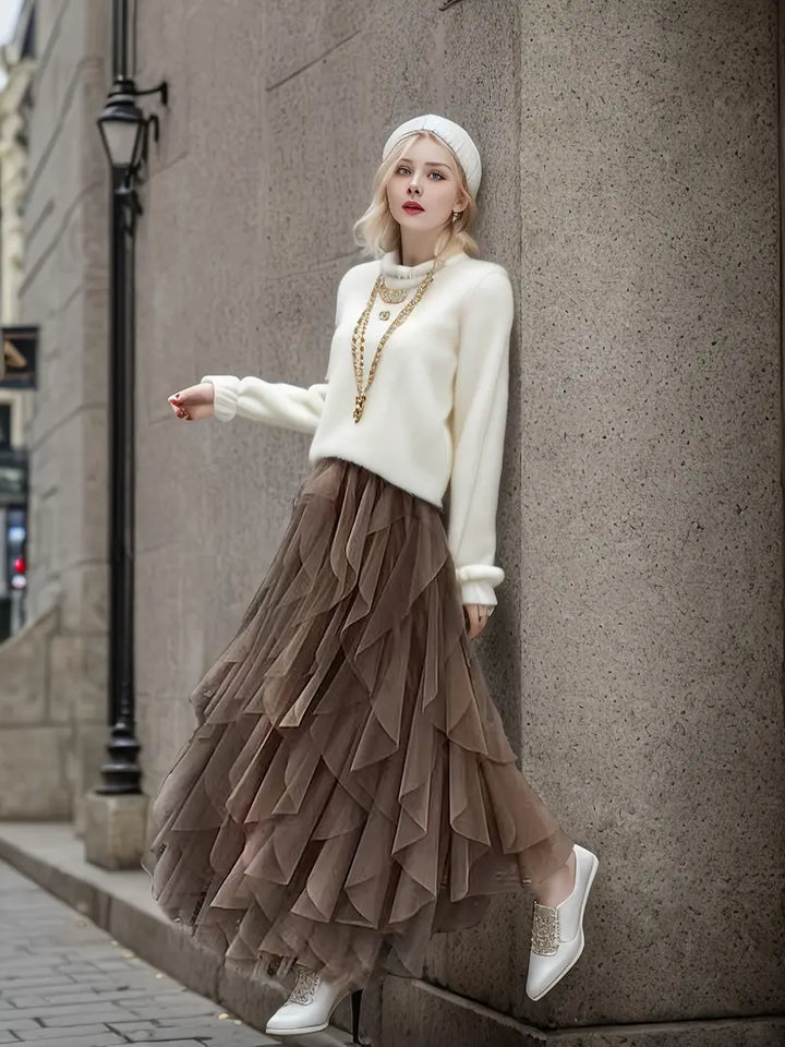 Cecil | Stilvoller Mesh-Layered Tutu-Rock für Damen