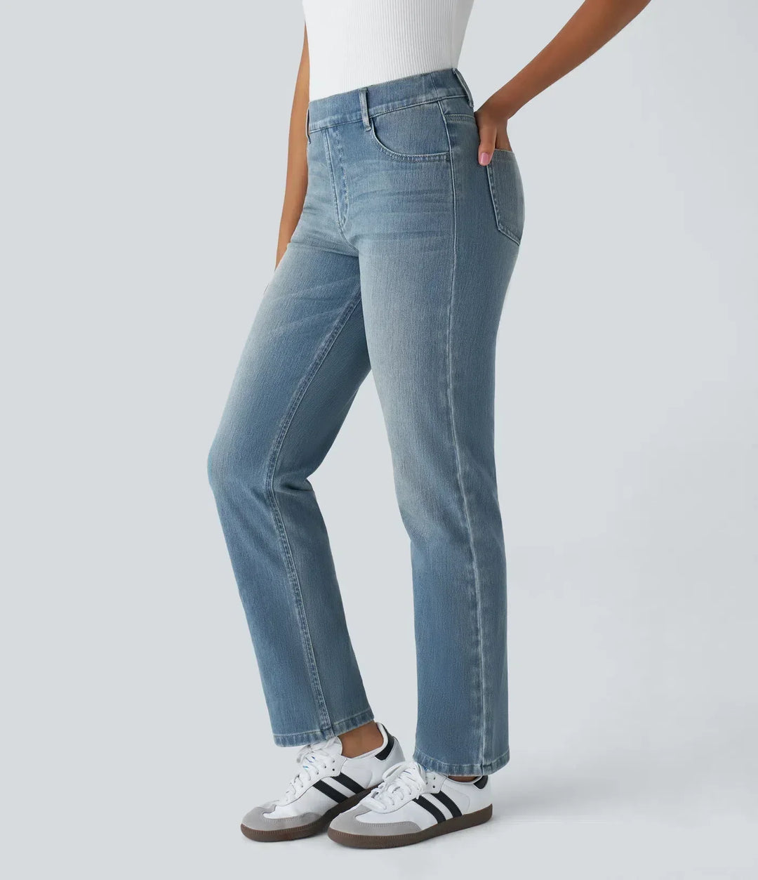 Kate | Elastische und Bequeme Hose für Damen mit weiter Passform und hohem Bund