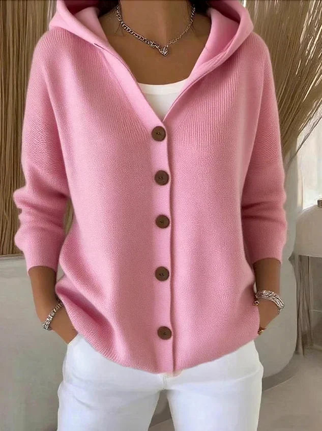 Teri | Damen Cardigan mit langen Ärmeln und Kapuze