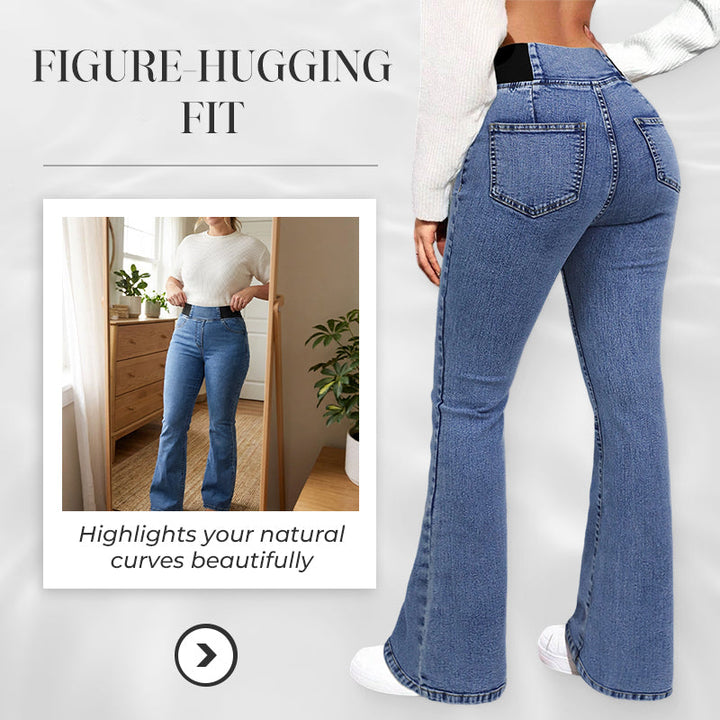 Damenjeans für Damen mit hohem Bund und dehnbaren Beinen