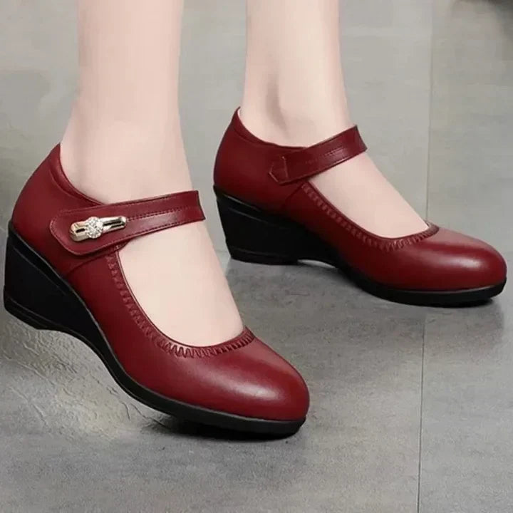 Anna | Damen Keilabsatz Mary-Jane-Schuhe