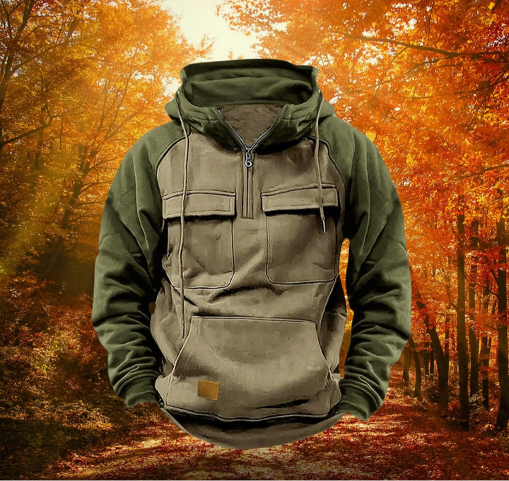 Markus | Multifunktionaler Winter Hoodie für Herren mit Batik-Optik und Kapuze