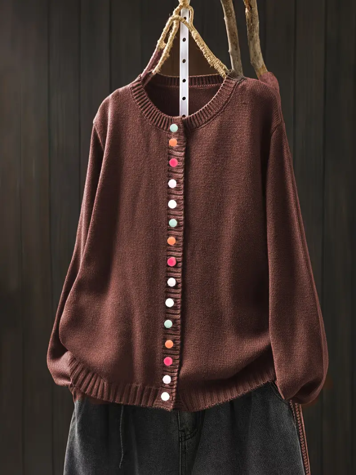 Der Ellery | Grace Cardigan für Damen mit Rundhalsausschnitt und langen Ärmeln