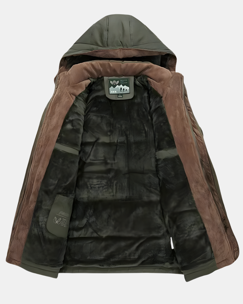 Francesco Gepolsterte Winterjacke für Herren mit Kapuze und langen Ärmeln