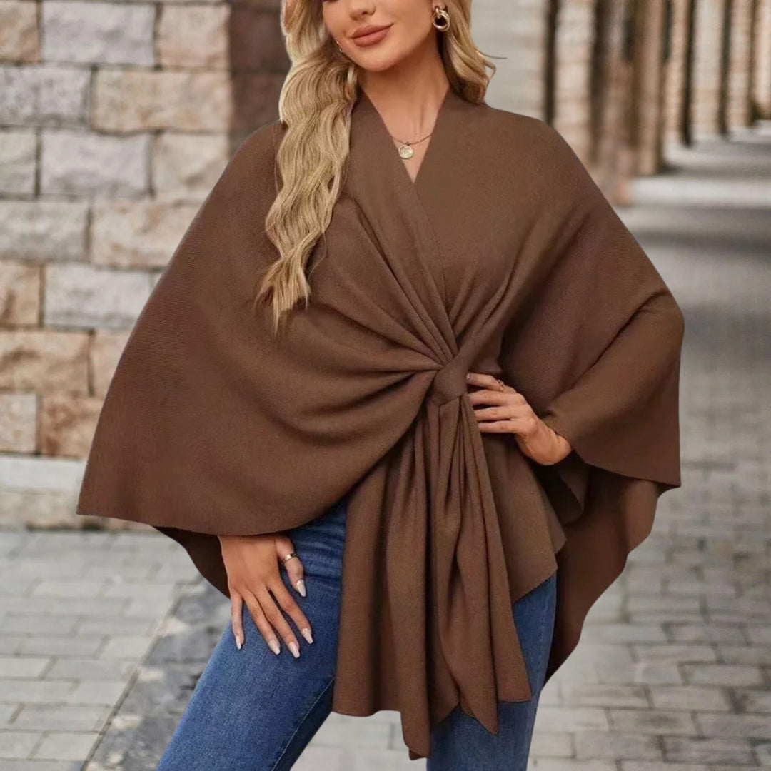 Lia | Schicker Poncho für Damen mit V-Ausschnitt