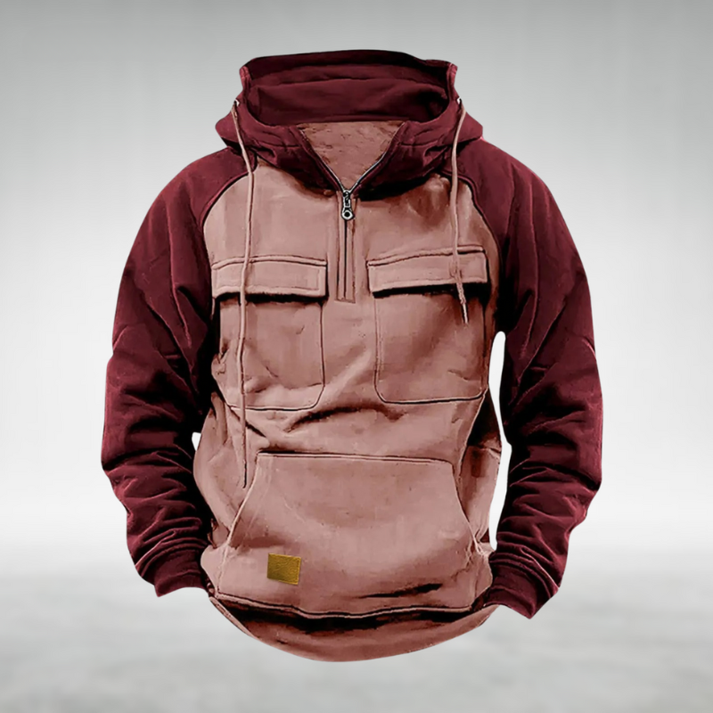 Markus | Multifunktionaler Winter Hoodie für Herren mit Batik-Optik und Kapuze