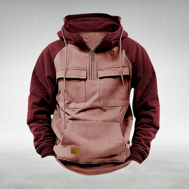 Markus | Multifunktionaler Winter Hoodie für Herren mit Batik-Optik und Kapuze