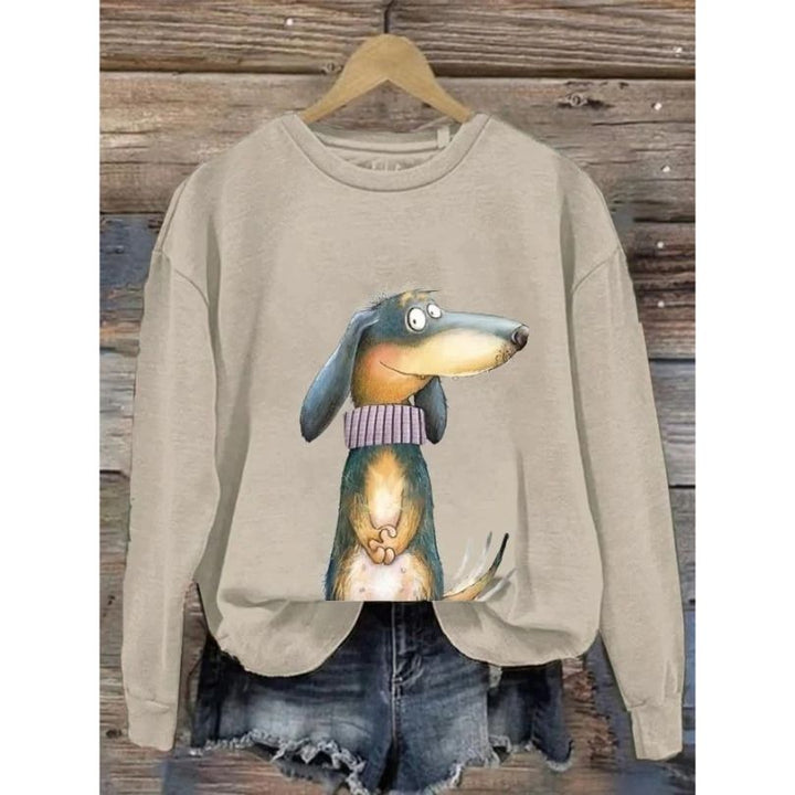Damen Sweatshirt mit langen Ärmeln und Rundhalsausschnitt