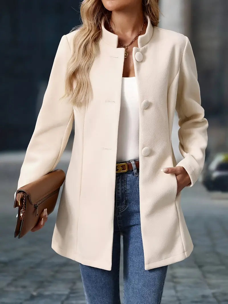 Sonia | Zeitlose Elegante Jacke für Damen mit Rundhalsausschnitt und langen Ärmeln