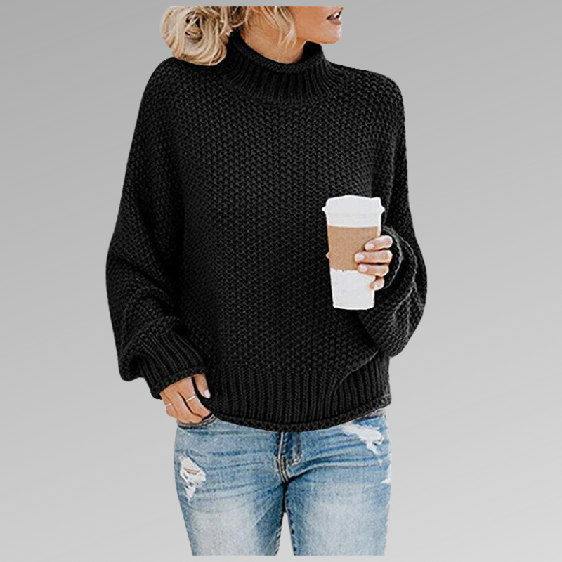 Helena | Klassischer Strickpullover für Damen mit Rollkragen und langen Ärmeln